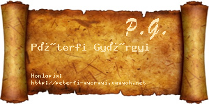 Péterfi Györgyi névjegykártya